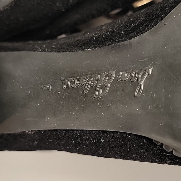 Sam Edelman Sondra Ankle Boots Booties Heels Shoe Lace-up Leather Black Velvet 8 - Picture 13 of 15